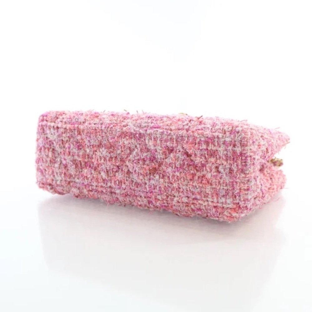 FULL SET AUTHENTIC Chanel 24P Kelly Shopping Bag Small Pink Tweed - Picture 8 of 15